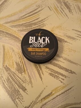 2 Black Soaps Grey Coverage Bar Shampoo - Black with Gold Accent